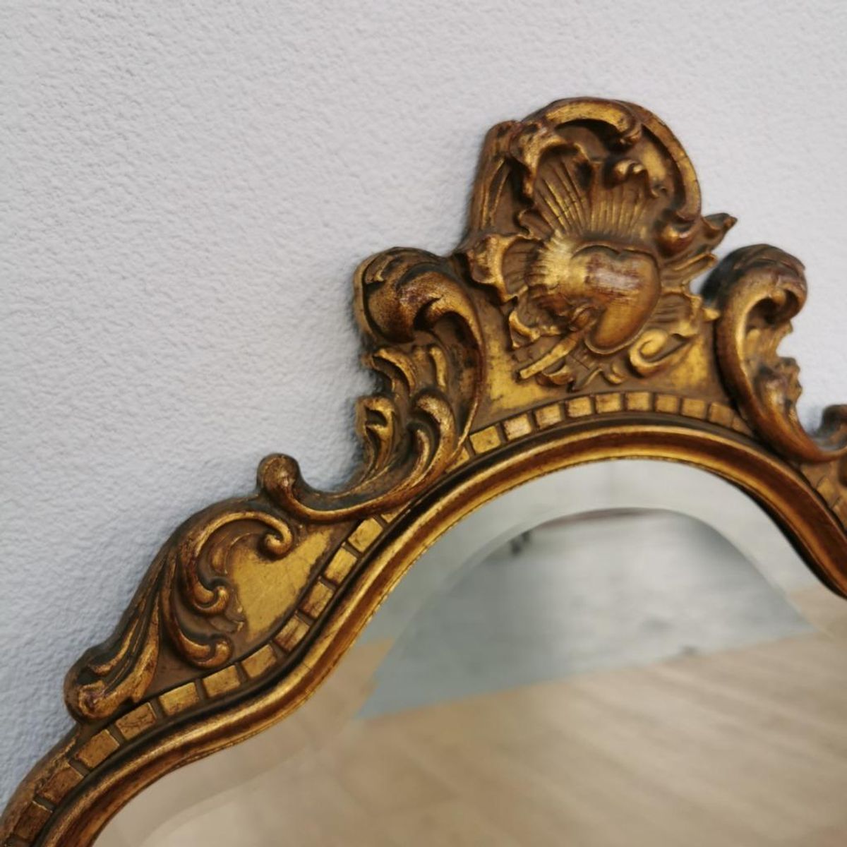 Vintage Goudkleurige Barok Rococo Spiegel Kuifspiegel Schouwspiegel 119 image 21