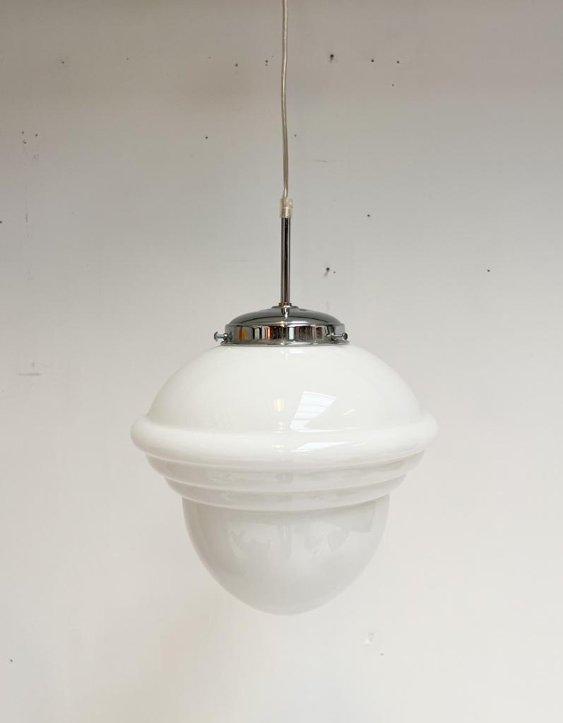 Opaalglazen Plafondlamp Met Kabel Uit De 1960’s image 6