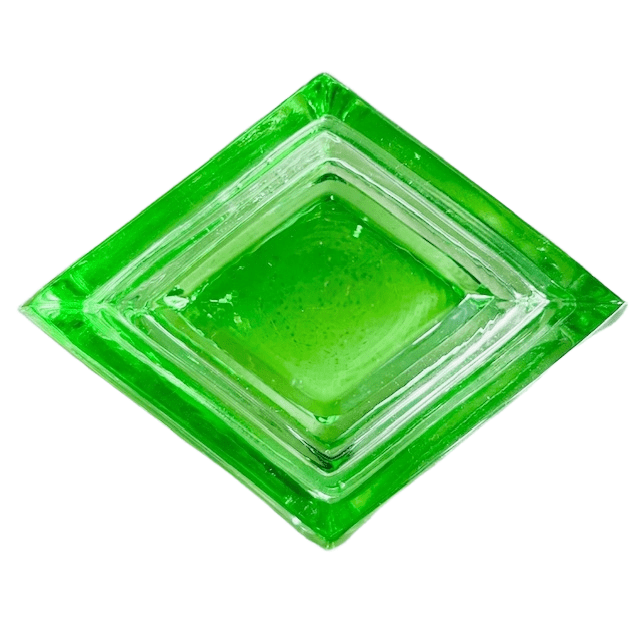 Vintage Strakke Duitse Poederdoos Emerald Groen Kristal Sieradendoos 1940’s image 7