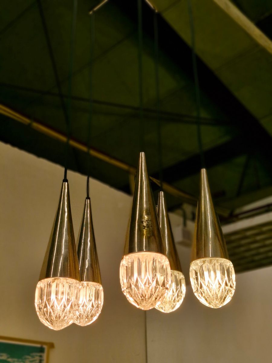 Vintage Hanglamp / Luster Iceglas Kaiser Leuchten image 4