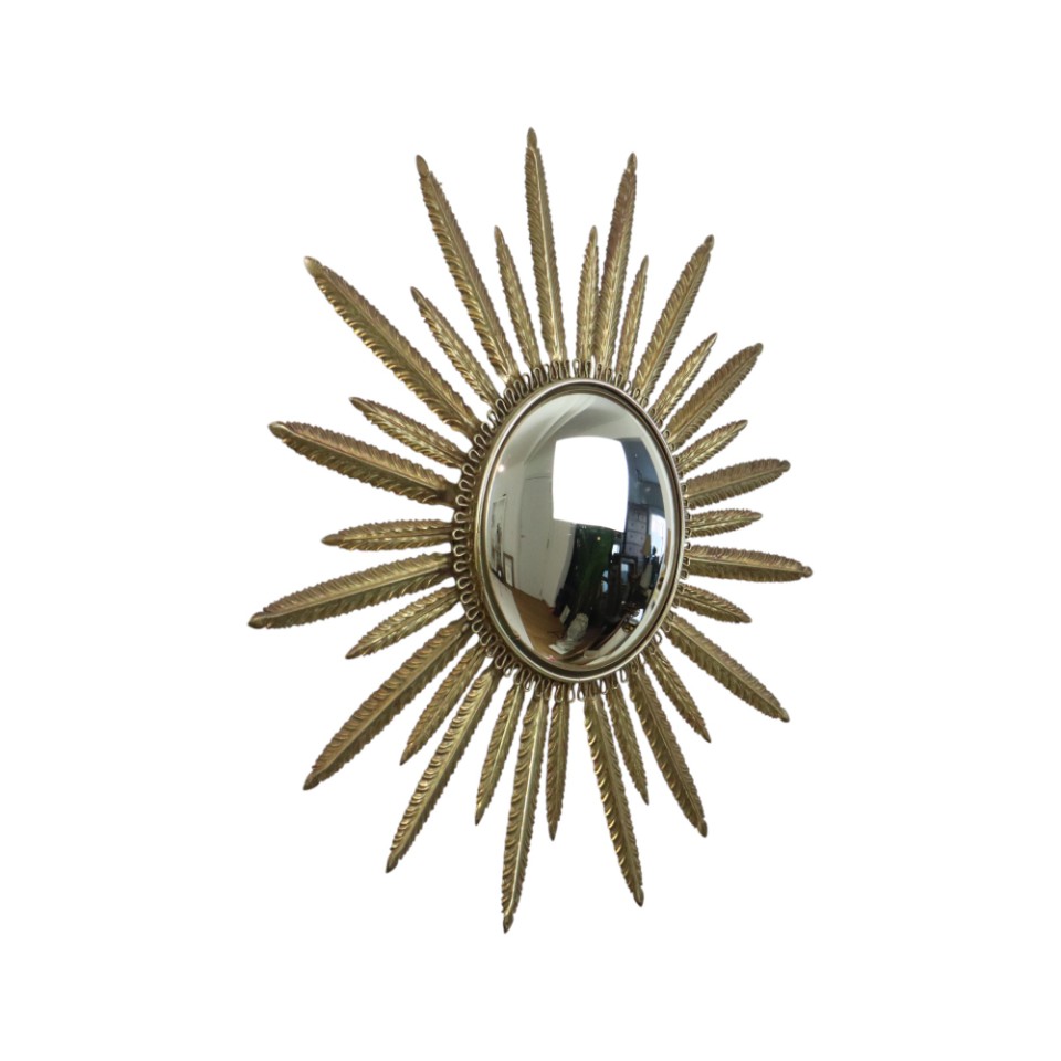 Mid Century Verkoperd Metalen Zonnespiegel Deknudt Convex 55Cm image 11