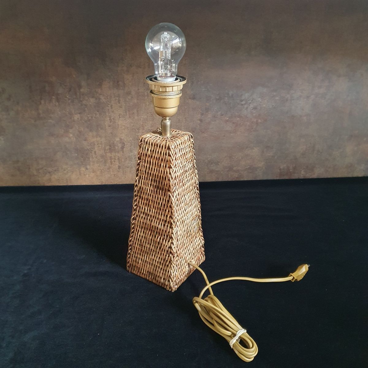 Vintage - Kastlamp - Tafellamp - Rotan - Birma Riet - Myanmar.- image 6