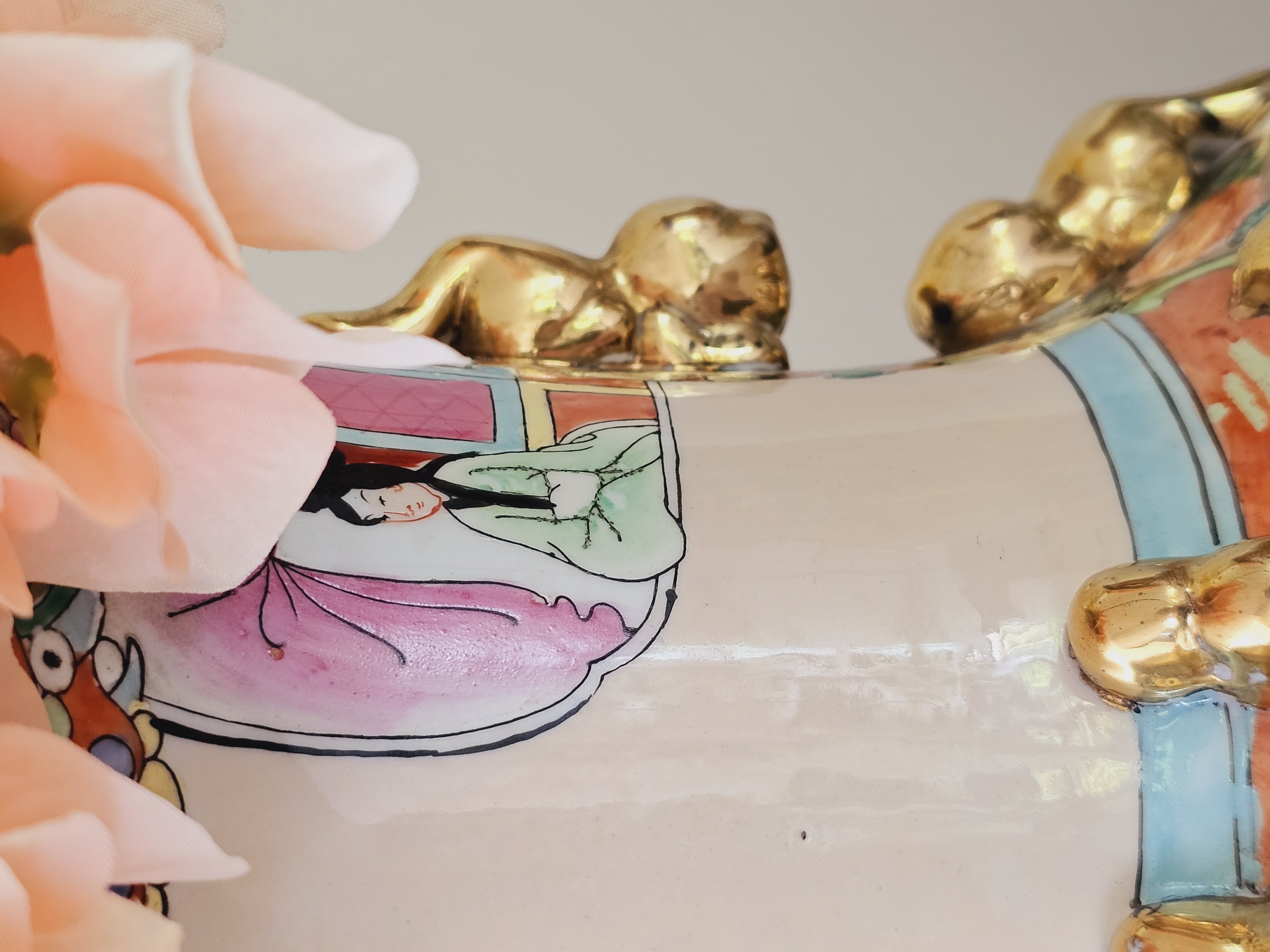 Aziatische Vazen Groot Model 46cm Kleurrijk, Set Chinese Vaas. image 10