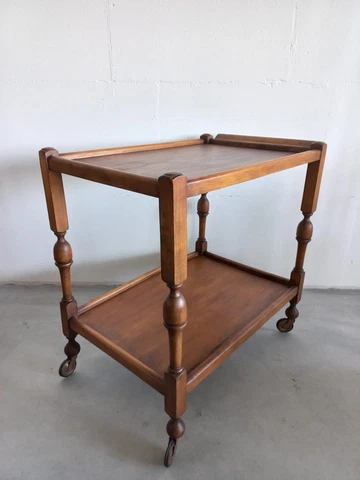 Vintage Houten Serveerwagen/trolley image 2