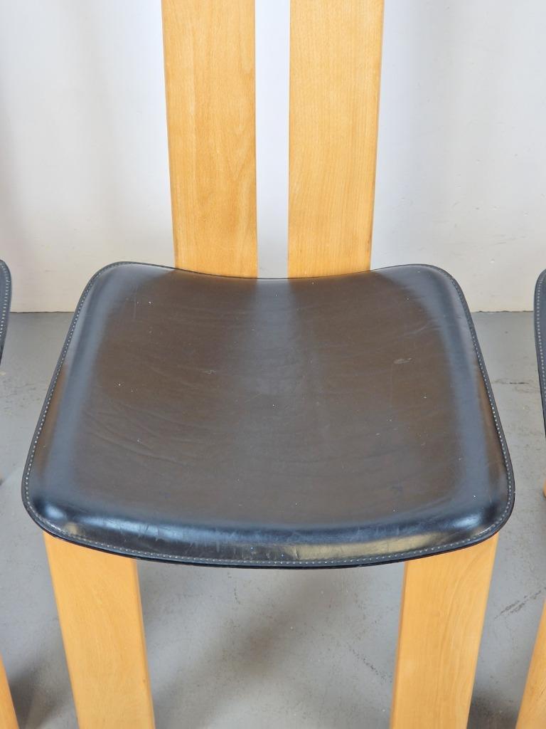 4 Vintage Beuken Leer Eetkamerstoelen Pietro Costantini Ello image 9