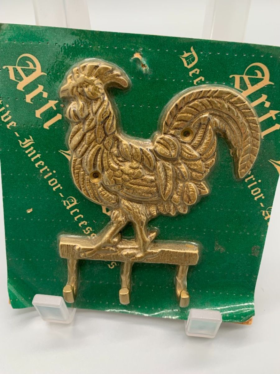 Vintage Koperen Wandhaakjes Haan image 4