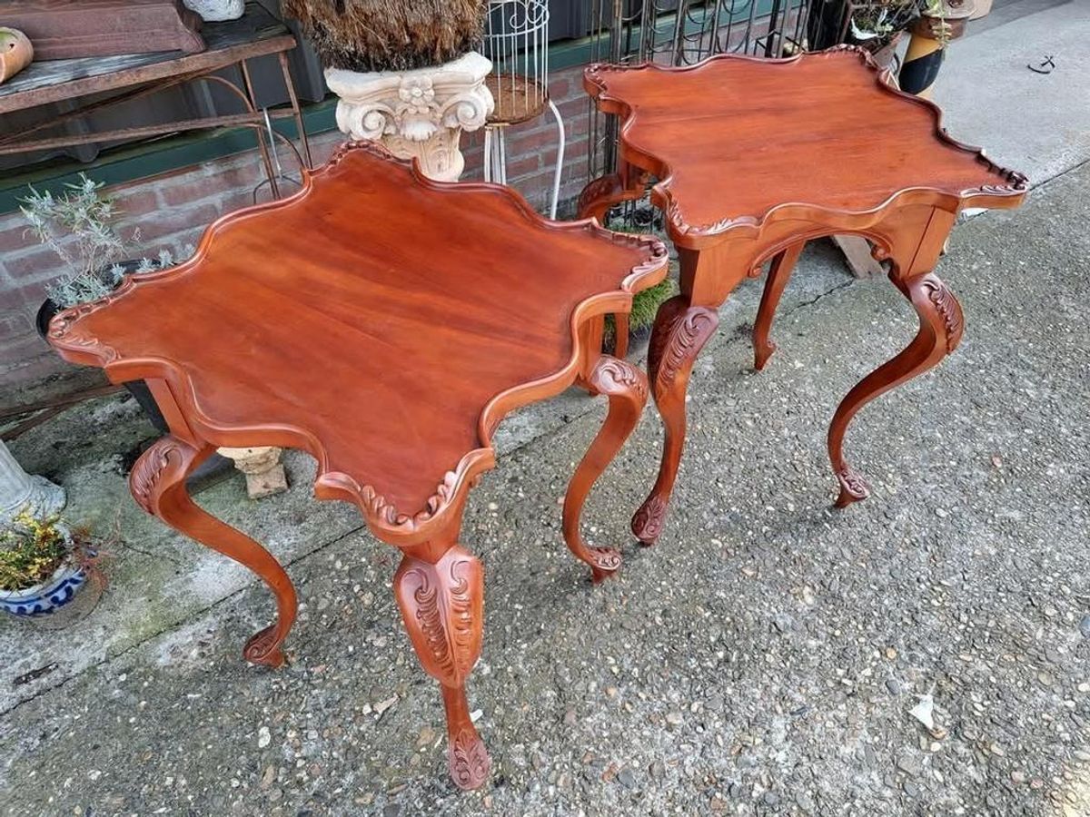 Klassieke Mahoniehouten Bijzettafel, Plantentafel, Console, image 4