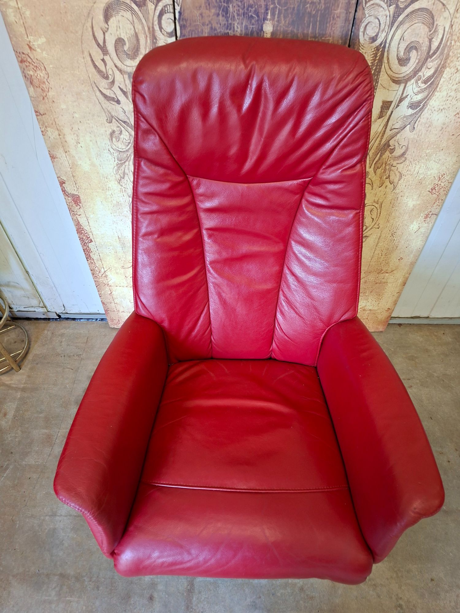 Rood Lederen Relexfauteuil image 5