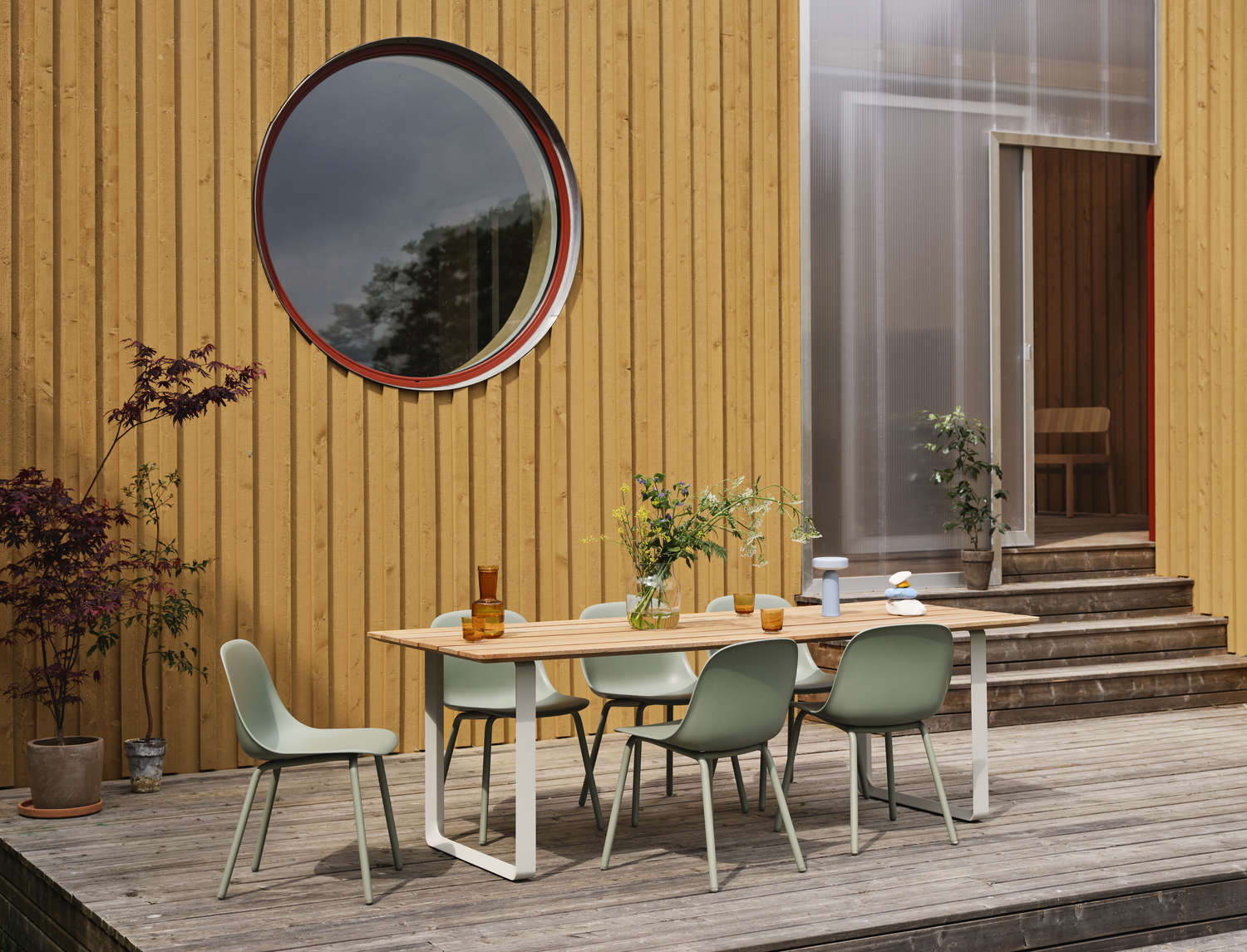 Muuto / Fiber Outdoor Side Chair / Set 6 Stuks / Dusty Green image 6