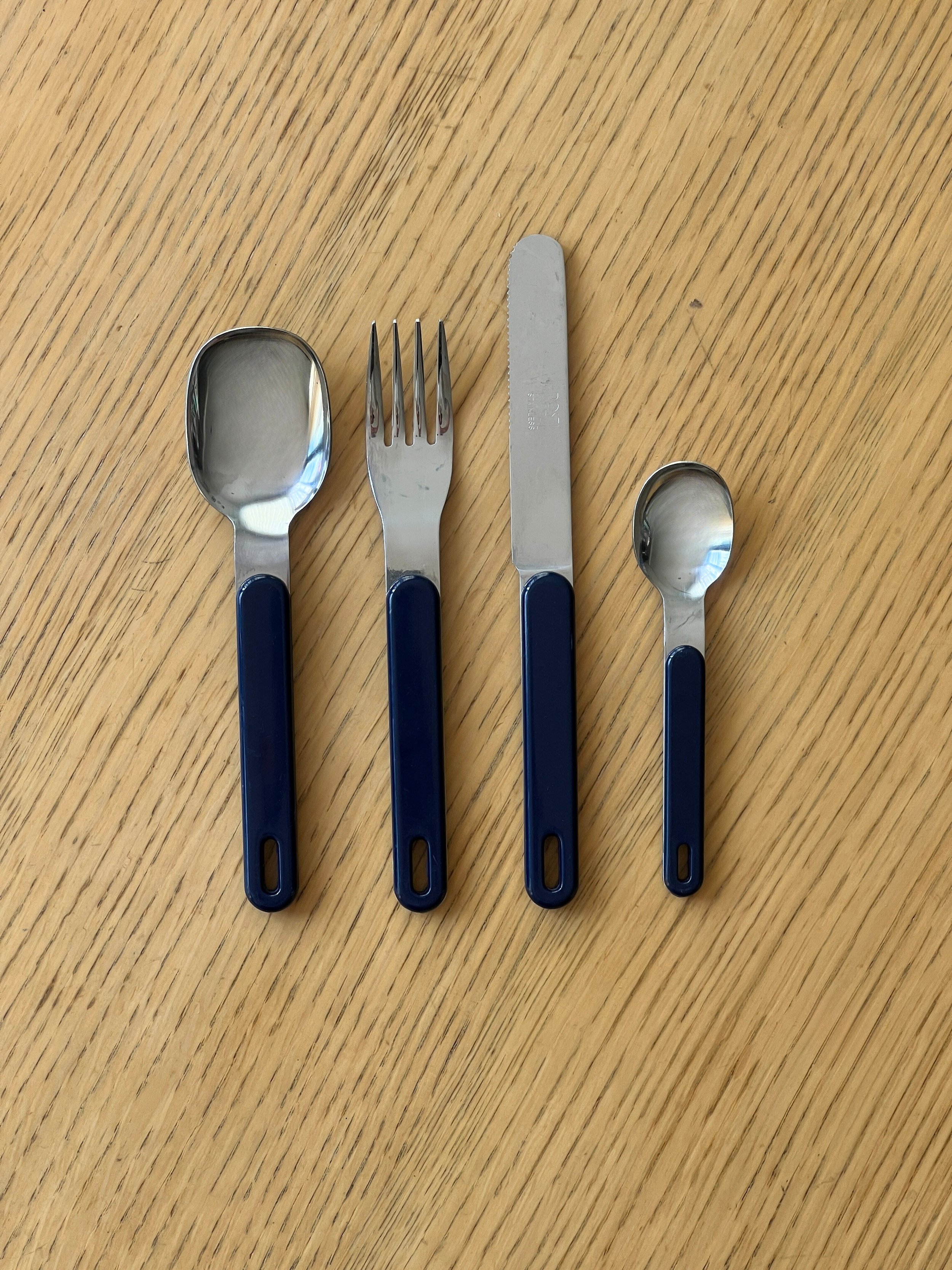 Vintage Cutlery Set Wiht Navy Handle image 9