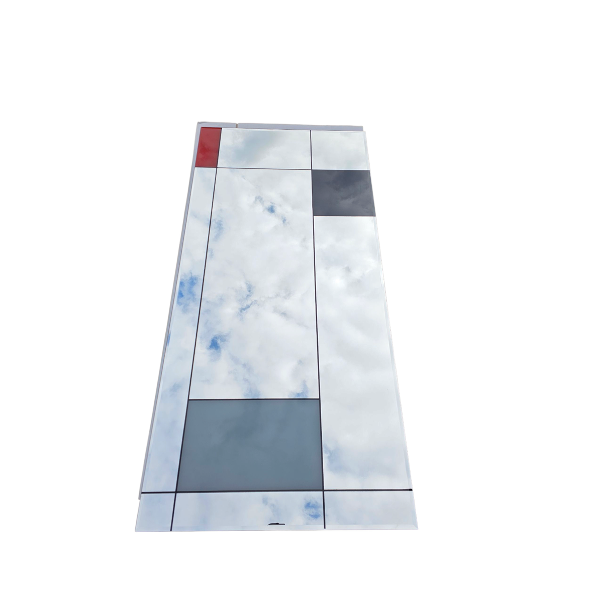 Large Mondrian Mirror / Can Be Used Vertically Or Horizontally / Facet Cut / image 7