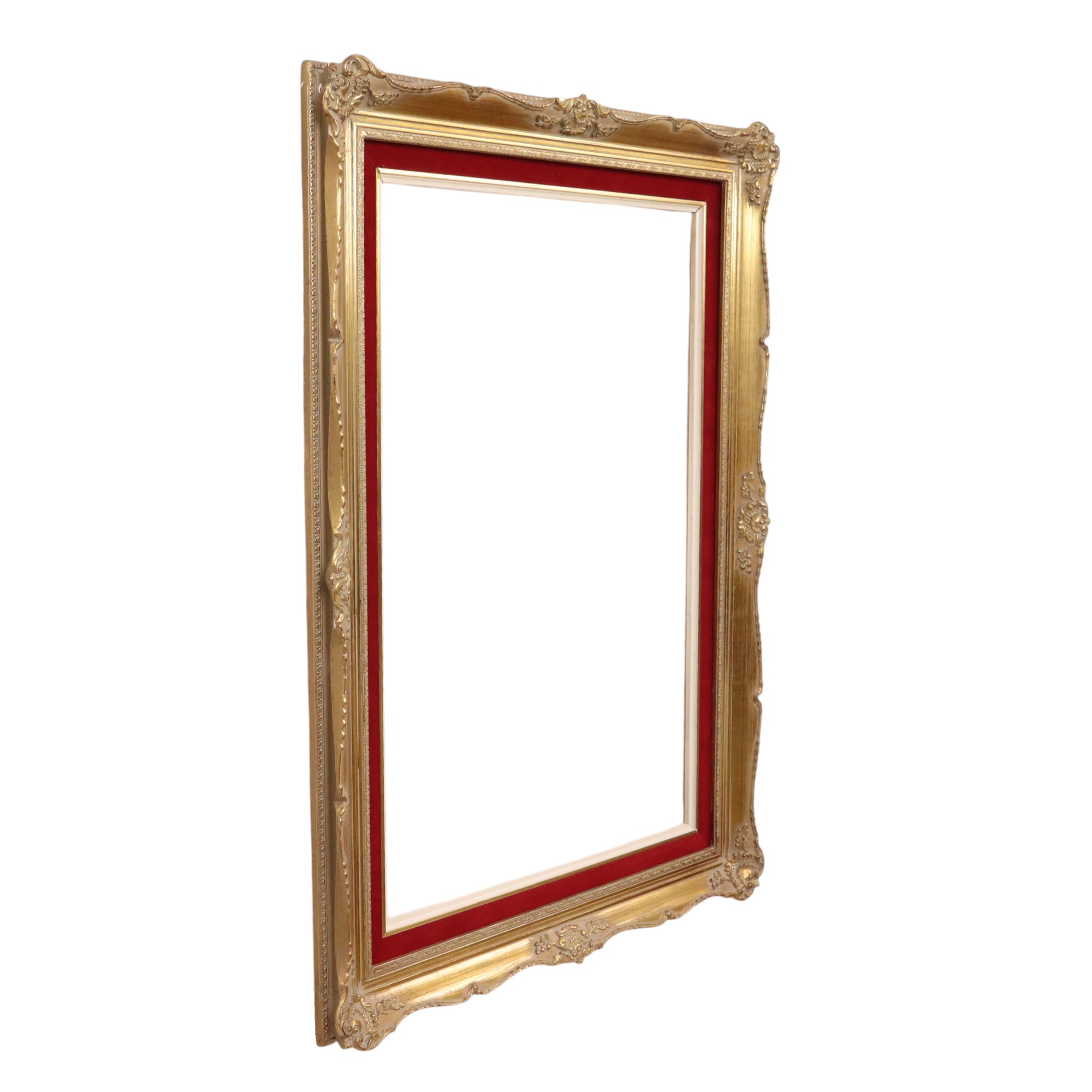 Vintage Vergulde Lijst Barok Stijl Rood Fluweel Klassiek 76x56cm image 12