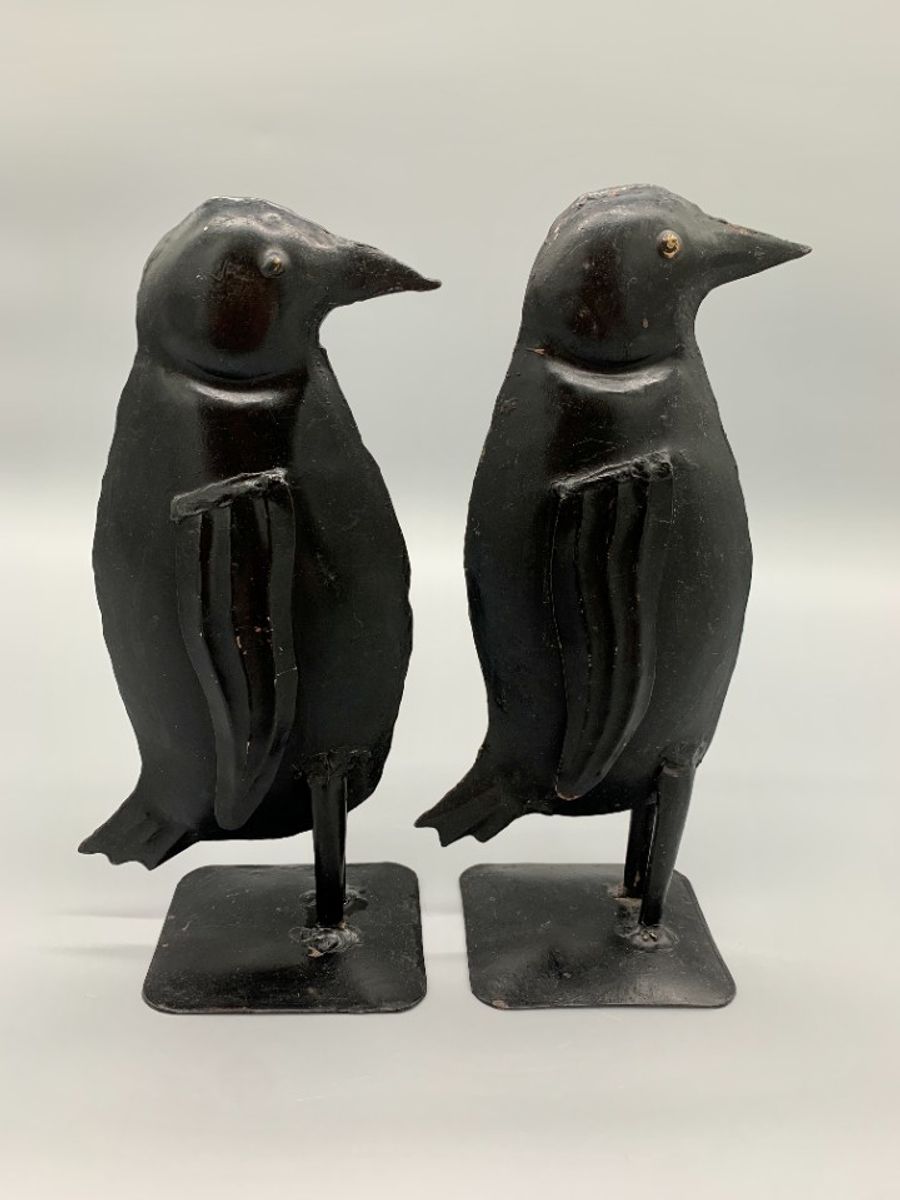 Set Vintage Metalen Pinguïns Zwart Handgemaakt image 10
