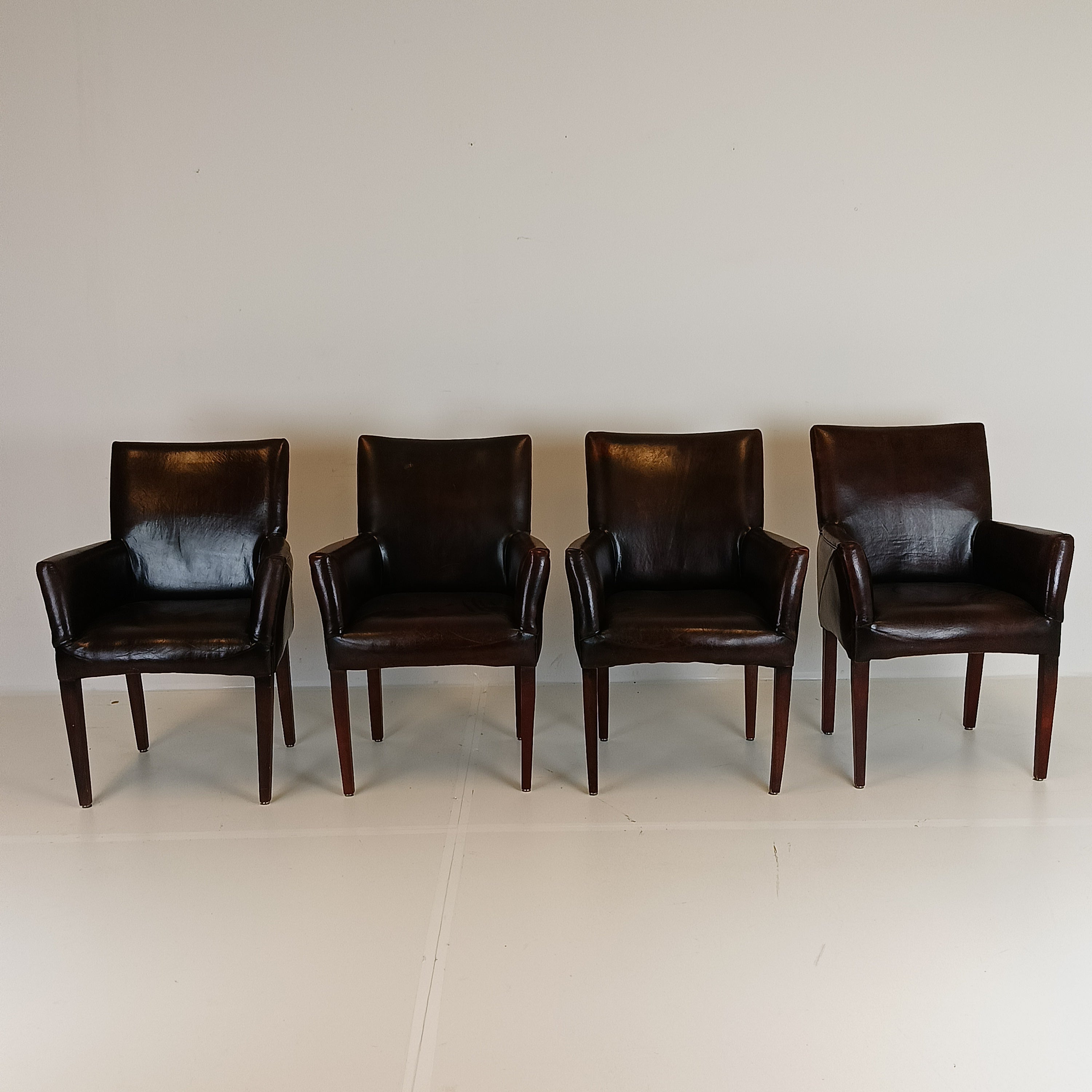 Prachtige Eetkamerstoelen Van Schapenleer (Set Van 4 Stoelen) image 3