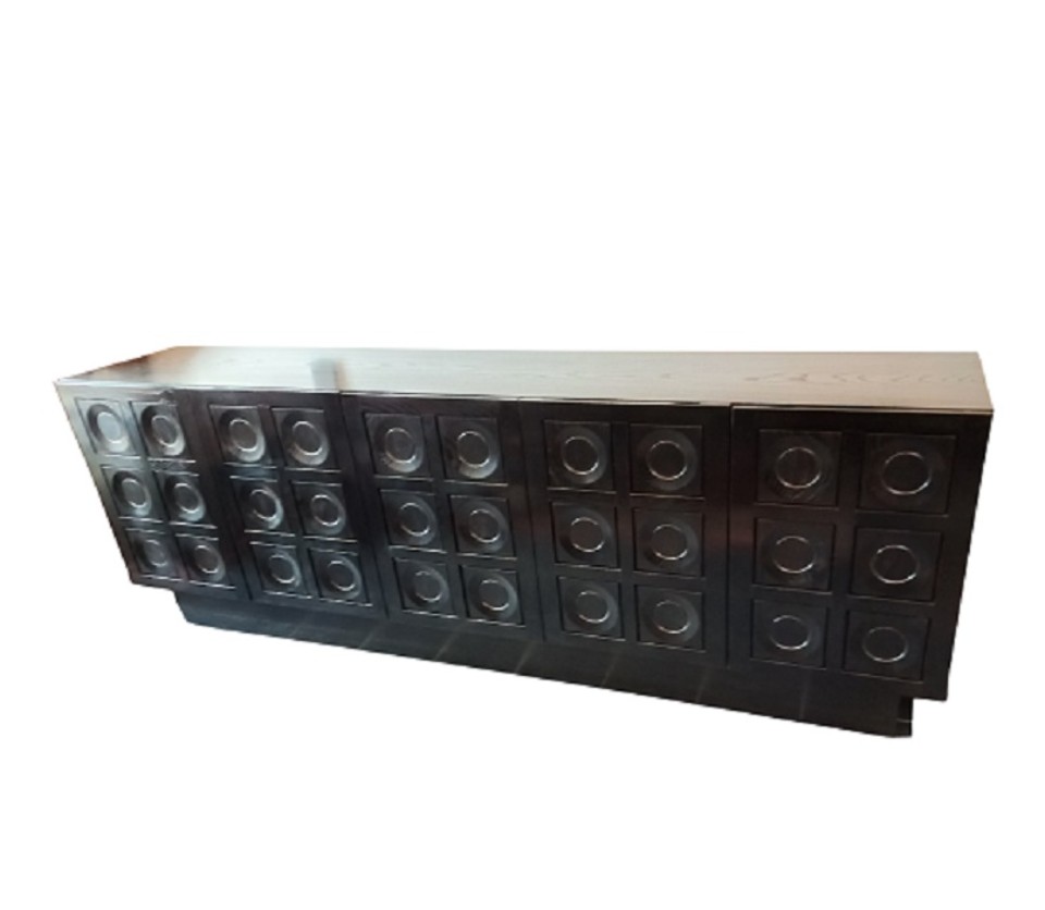 Zwarte Brutalist Dressoir Met 5 Deuren. image 2