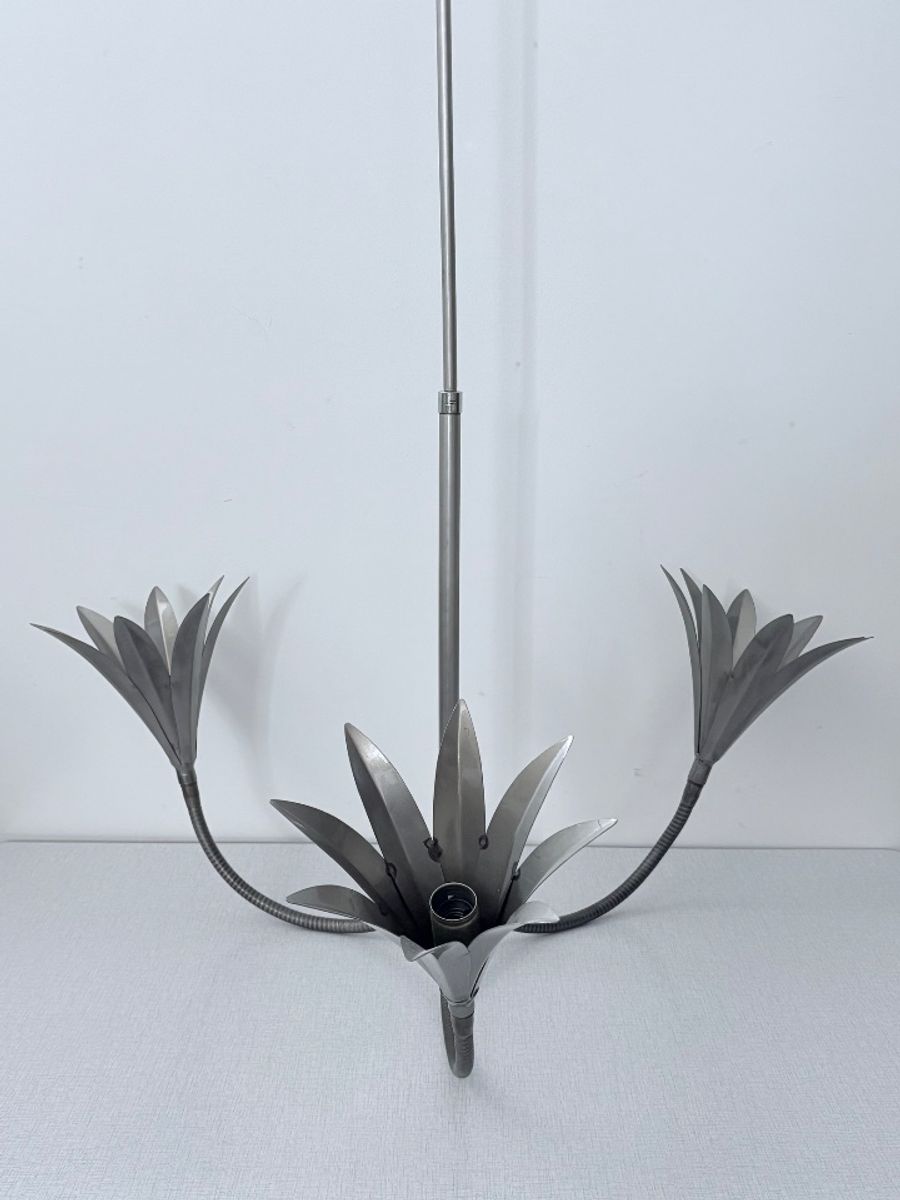 Unieke Vintage Metalen Hanglamp Fleur France ‘60 image 4