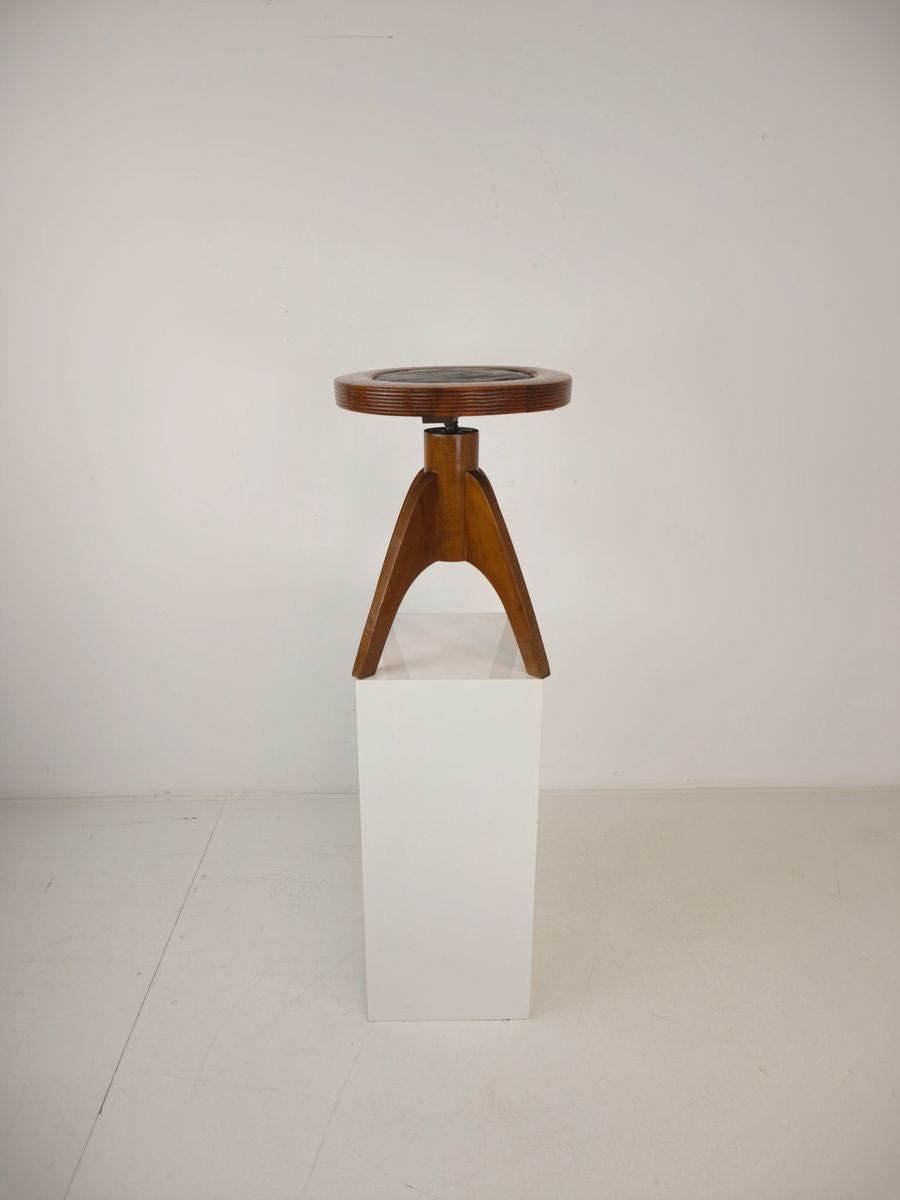 Art Deco Verstelbare Pianokruk Met Leren Zitting – Ca. 1920 image 13