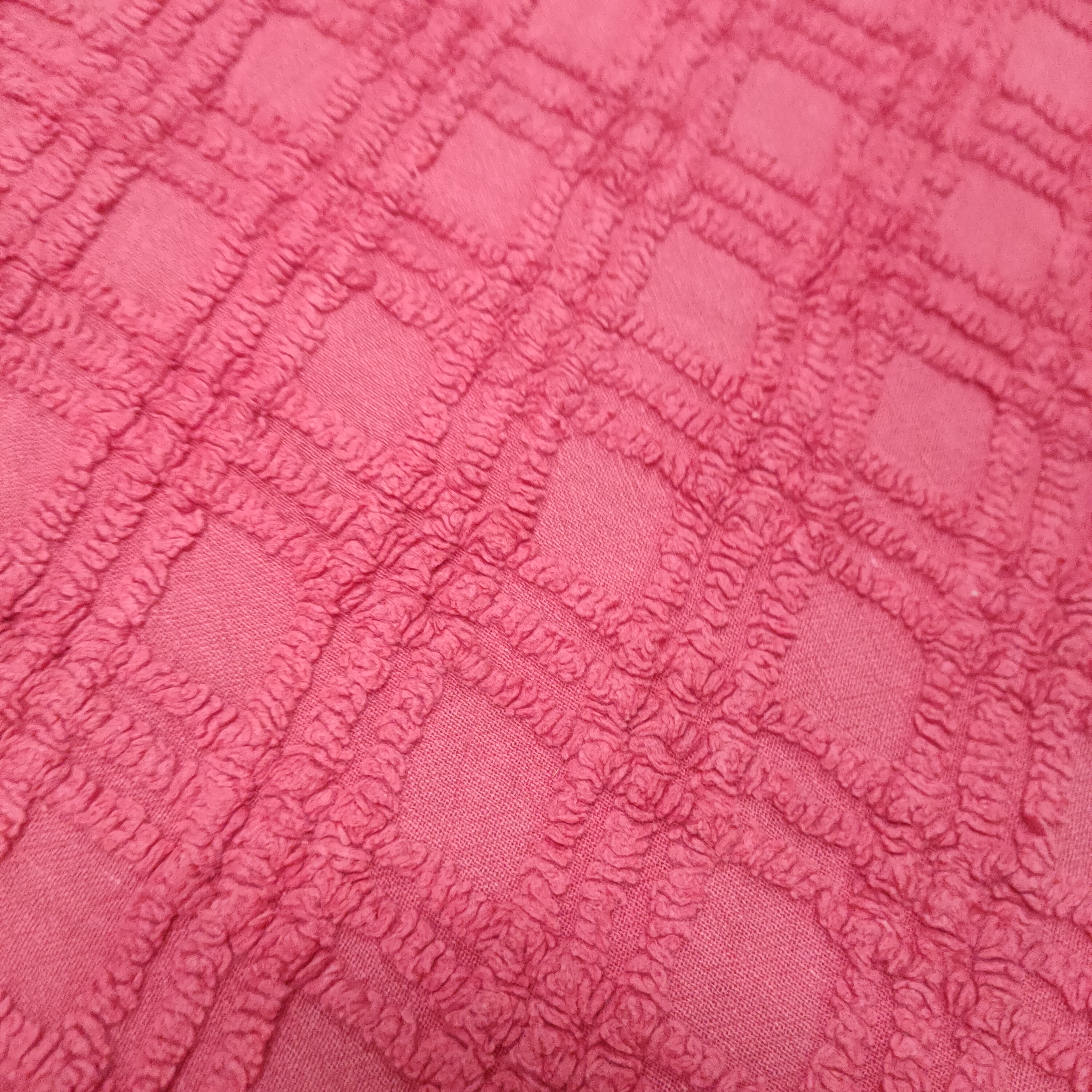 Vintage Chenille Roze Jaren 50-60 Bedsprei/wandkleed/deken image 6