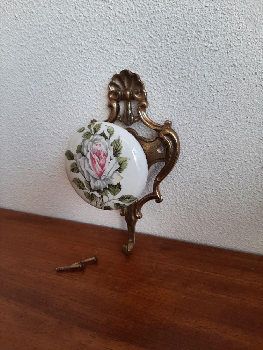 Vintage Italiaanse Haak Messing Met Porselijn image 8