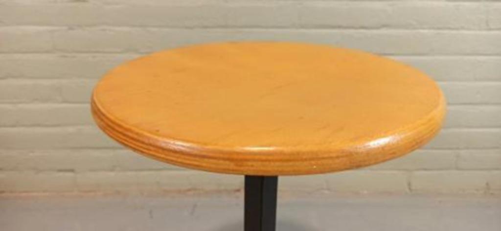 Vintage Industriële Kruk, Rond image 6