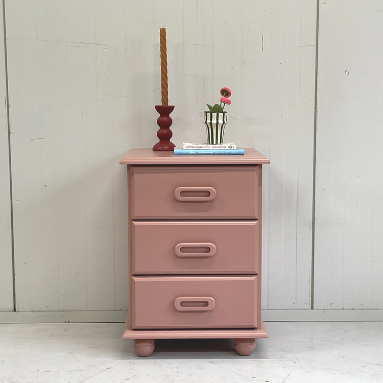 Nachtkastje Hout Pink bij Reliving