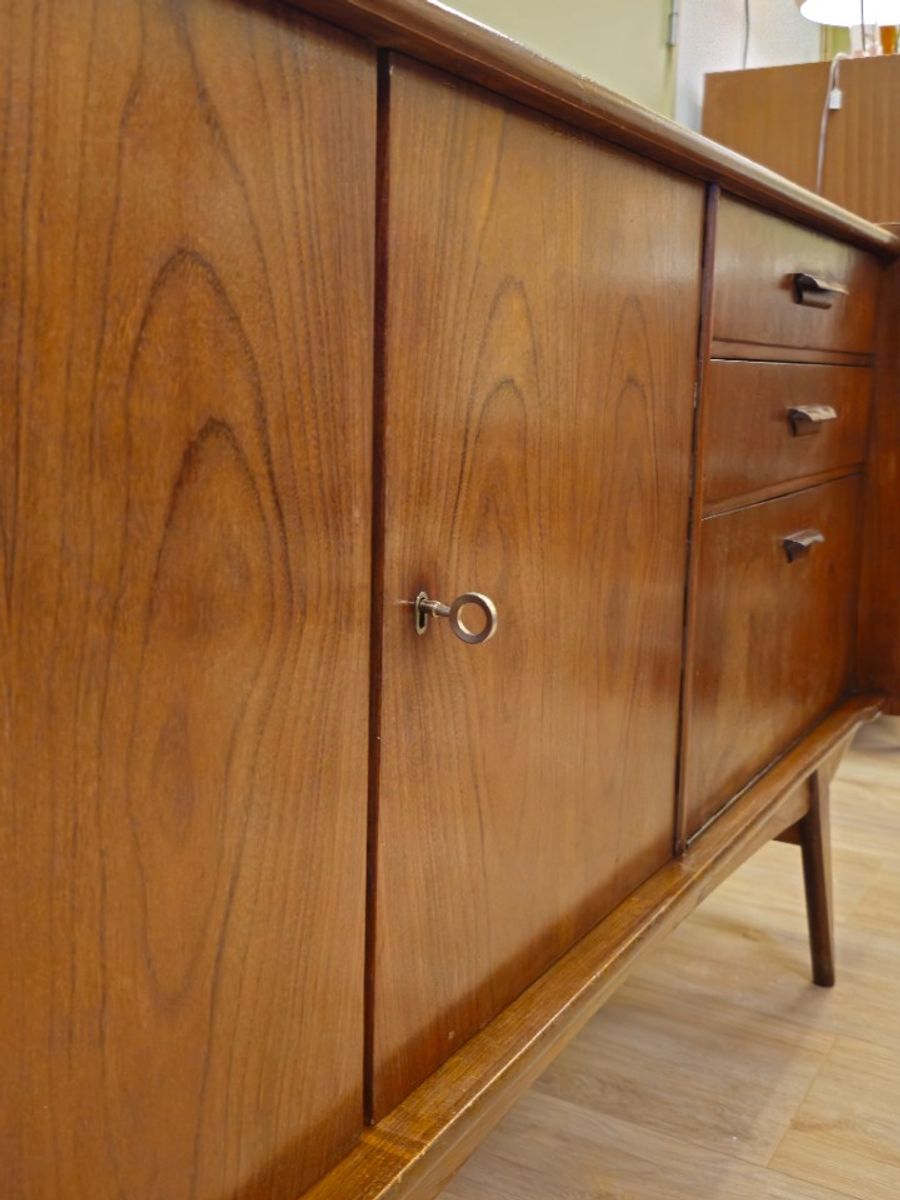 Vintage Teak Fineer Dressoir Lowboard Kast Kastje image 8