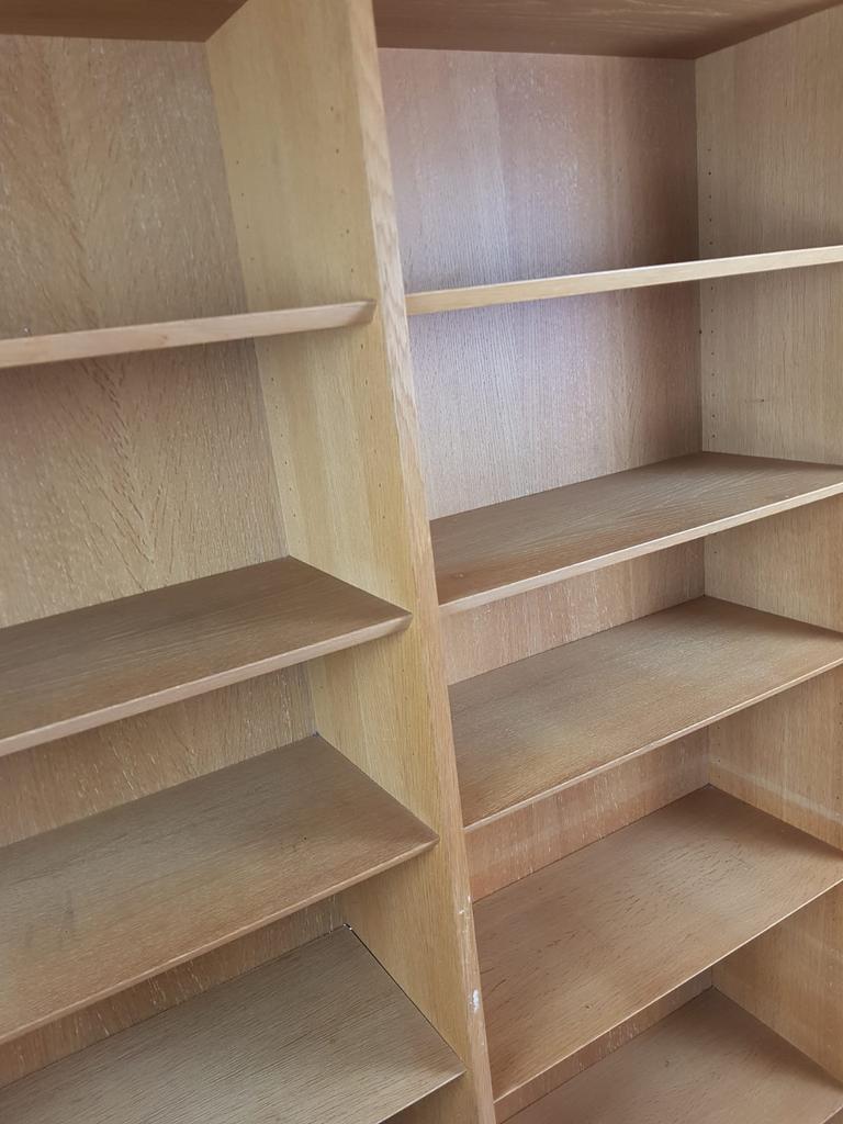 Vintage Grote Eiken Fineer Deense Boekenkast | Wandkast image 11