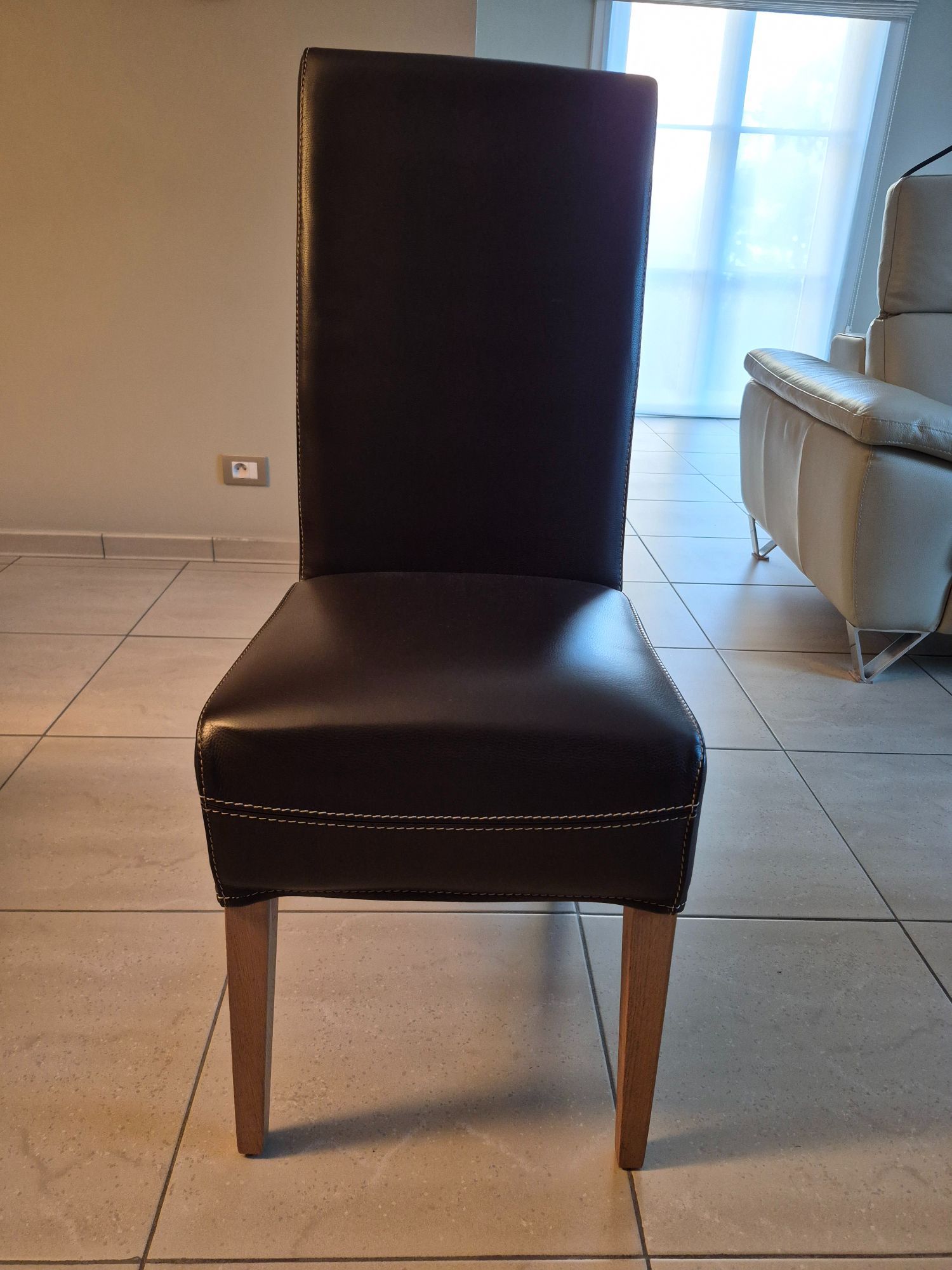 6 Leren Stoelen – Tex Choco Model image 5