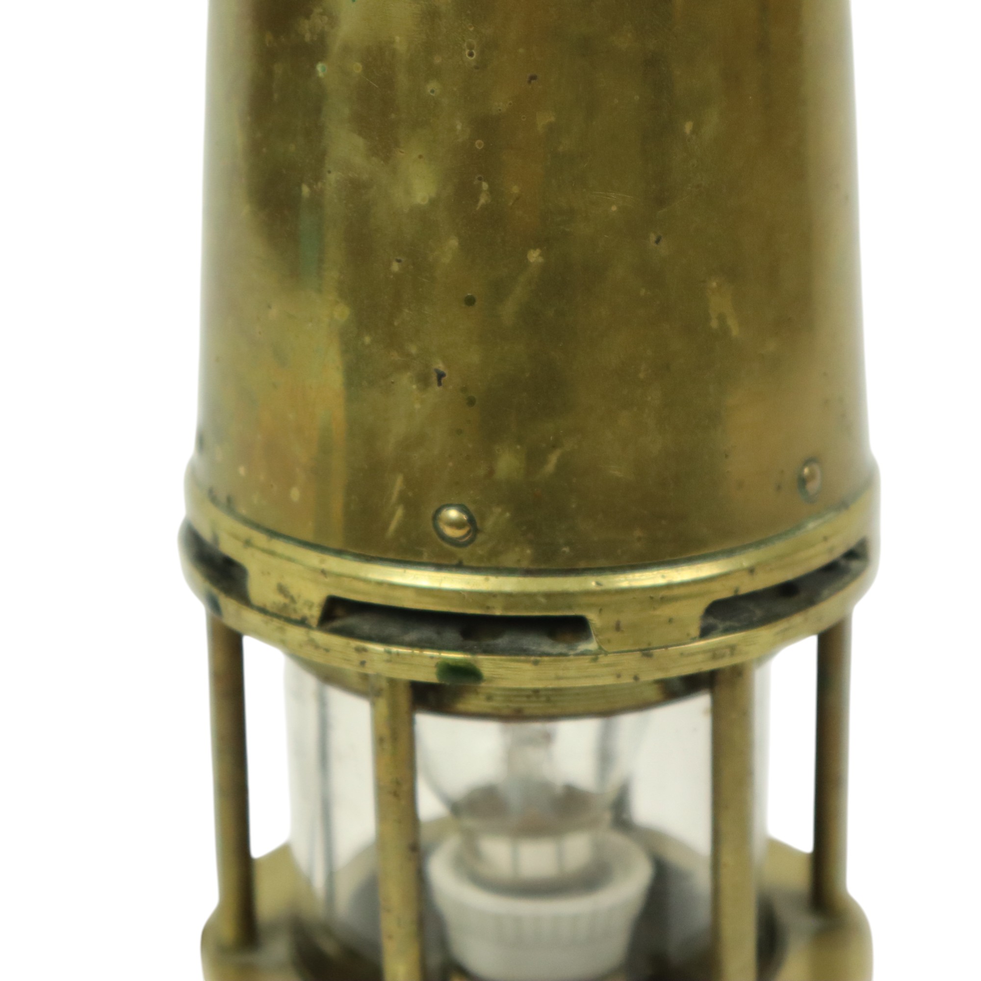Oude Messing Mijnwerkerslamp Memorabilia Mijn 26cm image 8