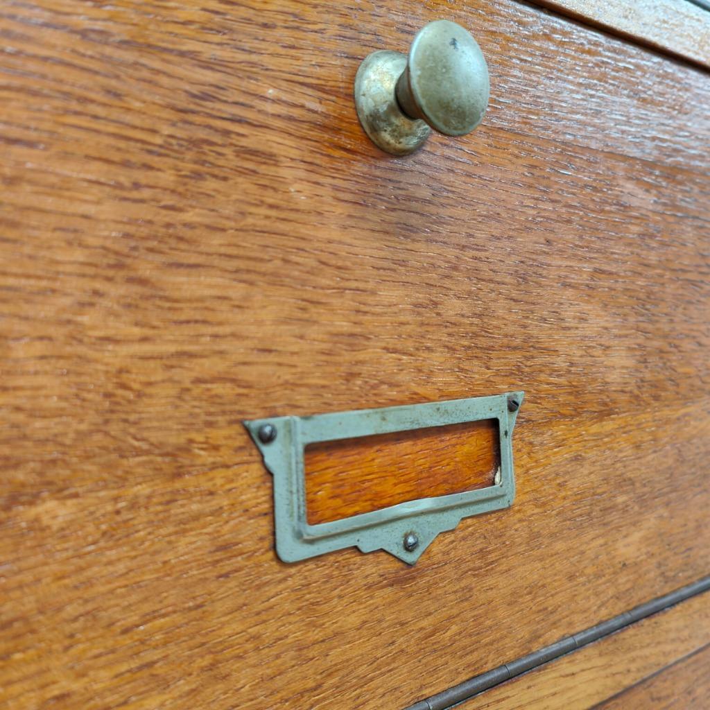 Vintage Houten Notariskast Kleppenkast Apothekerskast image 9