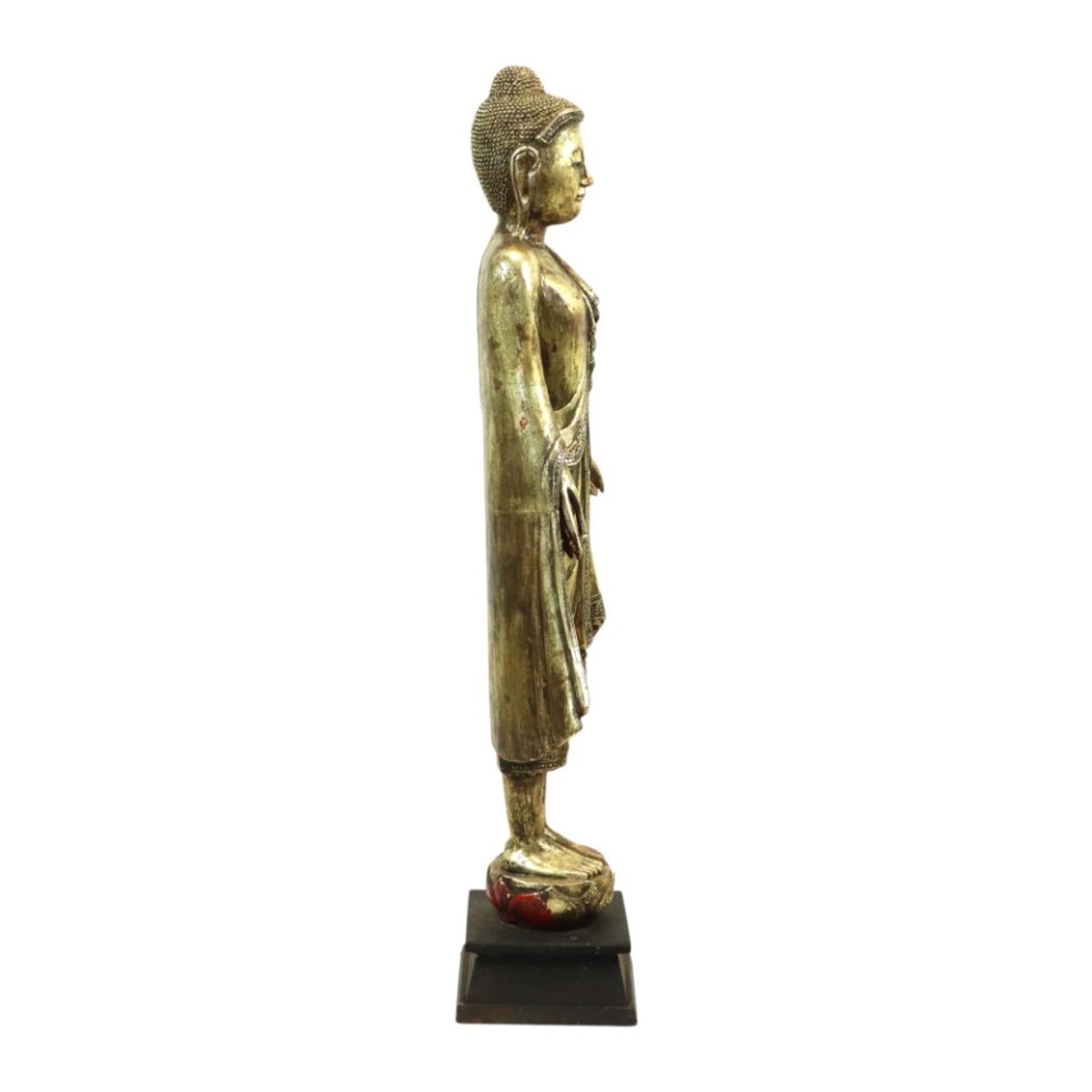 Enorm Boeddhabeeld Verguld Hout Mandalay Birma 140cm image 4