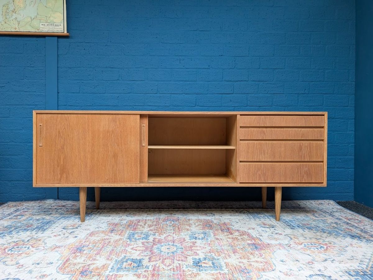Vintage Eiken Lowboard, Jaren '60, Deens Design image 2