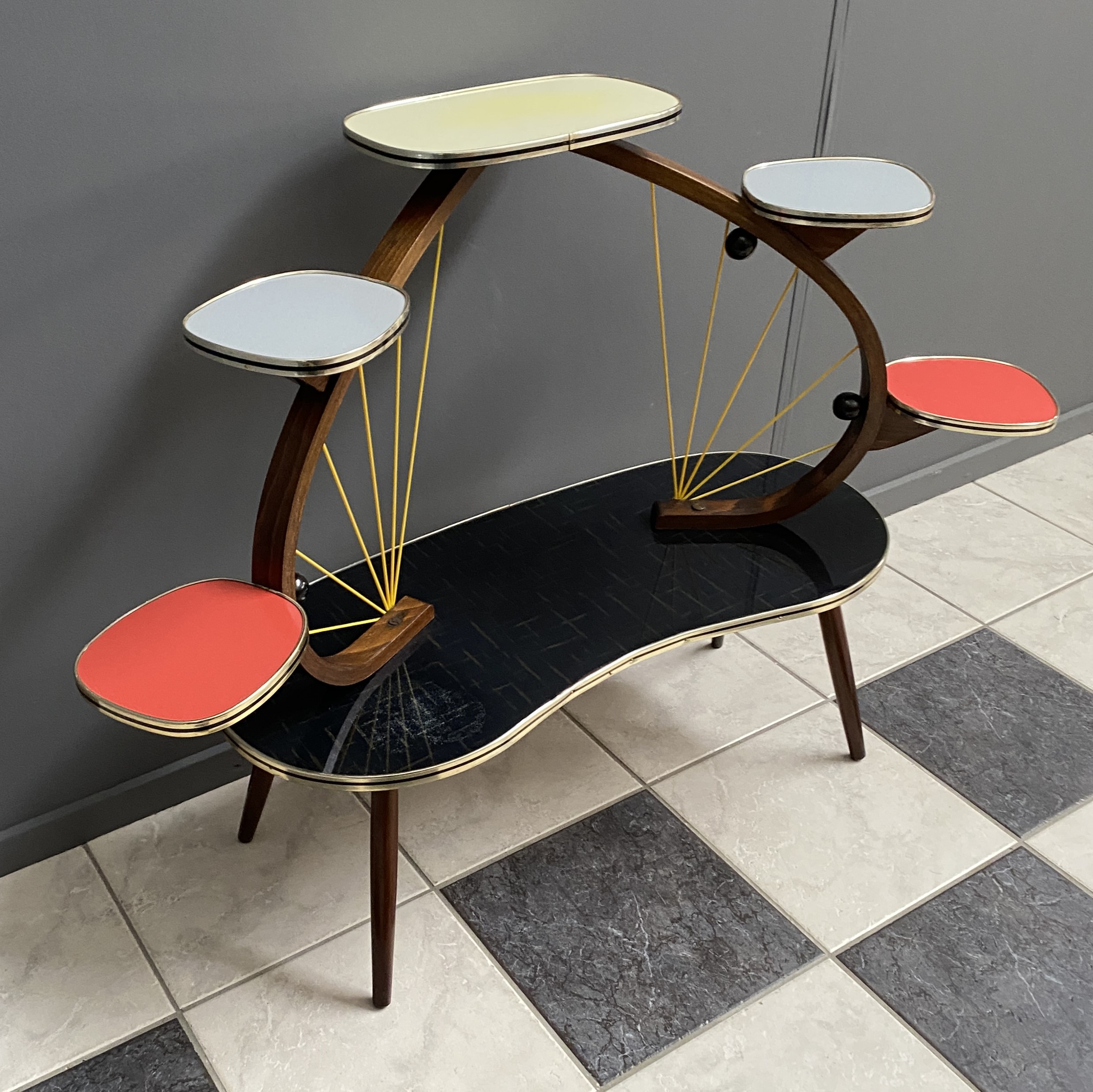 1960s Flower Table In Multi Color Formica image 2
