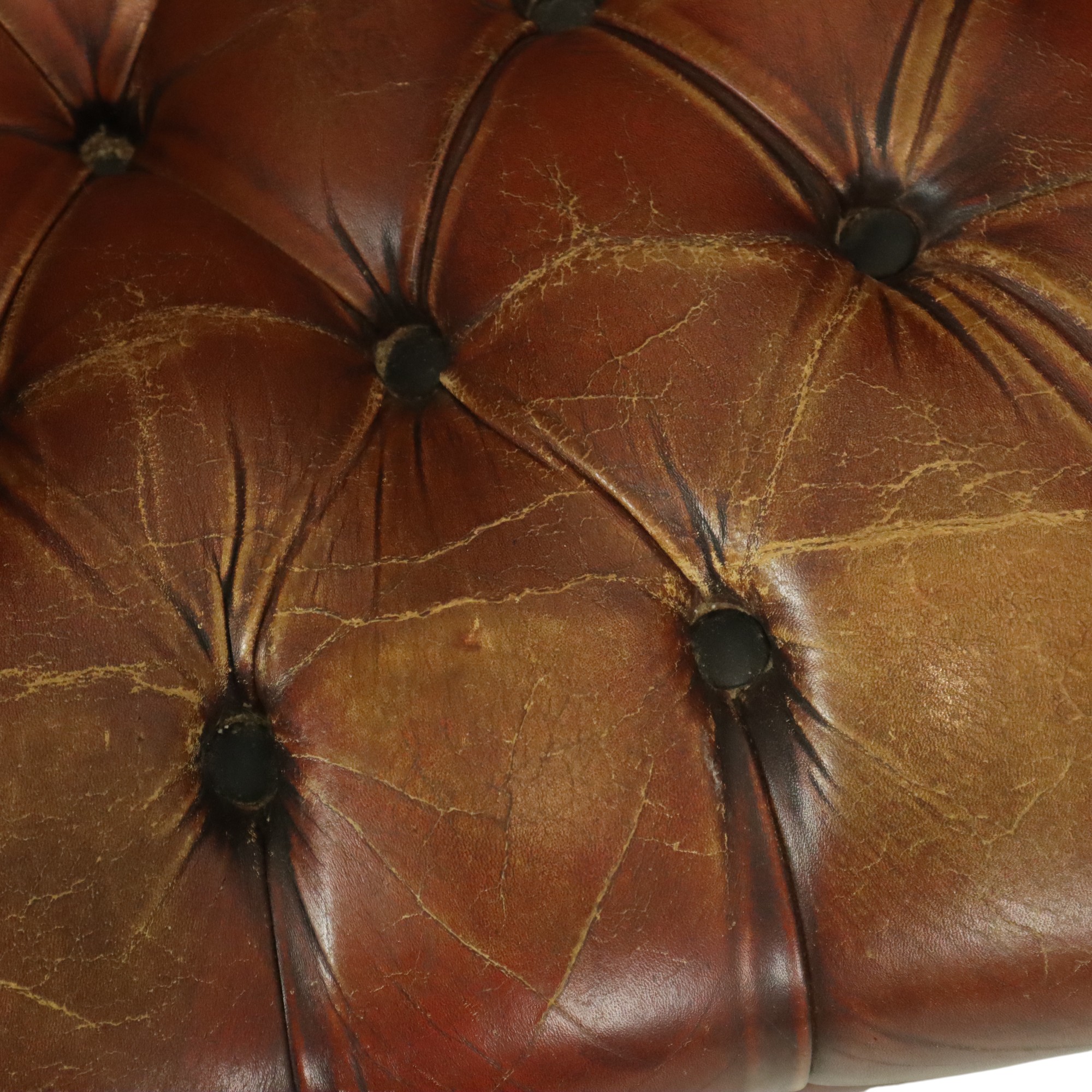 Oude Chesterfield Zetel Bruin Leder Wingchair Oorfauteuil image 14