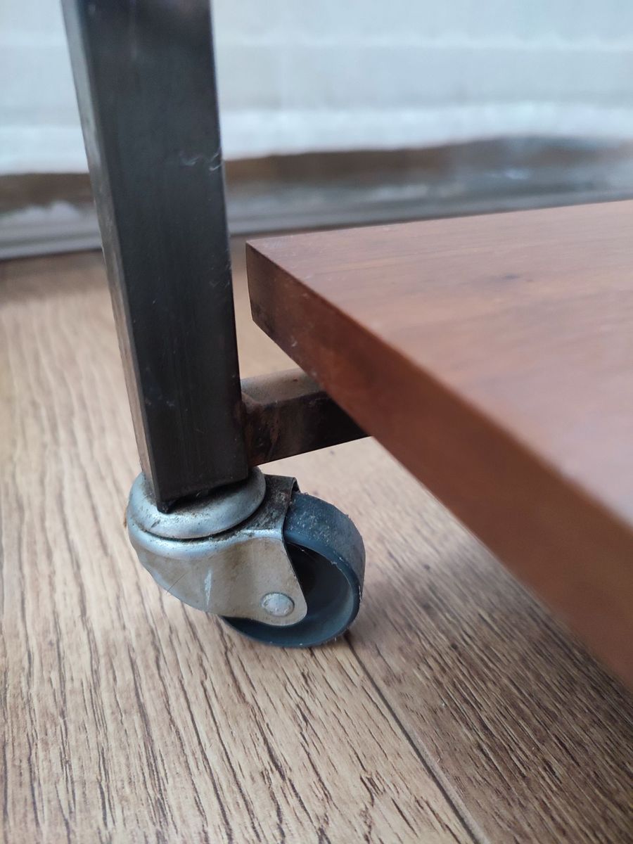 Vintage Bijzet Tafel Trolley Op Wielen Tafeltje Audio Tv image 8