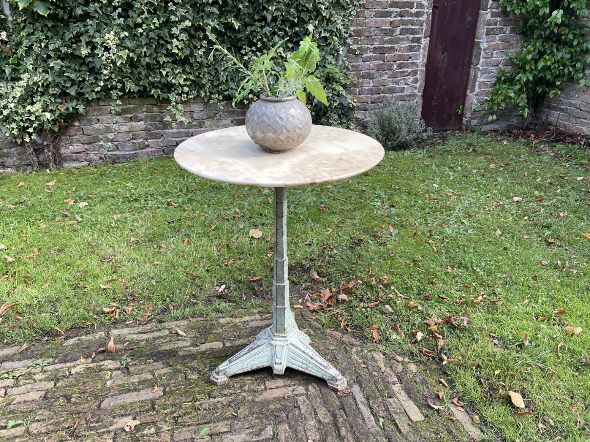 Schitterende Bistrotafel Tuintafel Met Marmer Art Deco 1930 Frans image 2