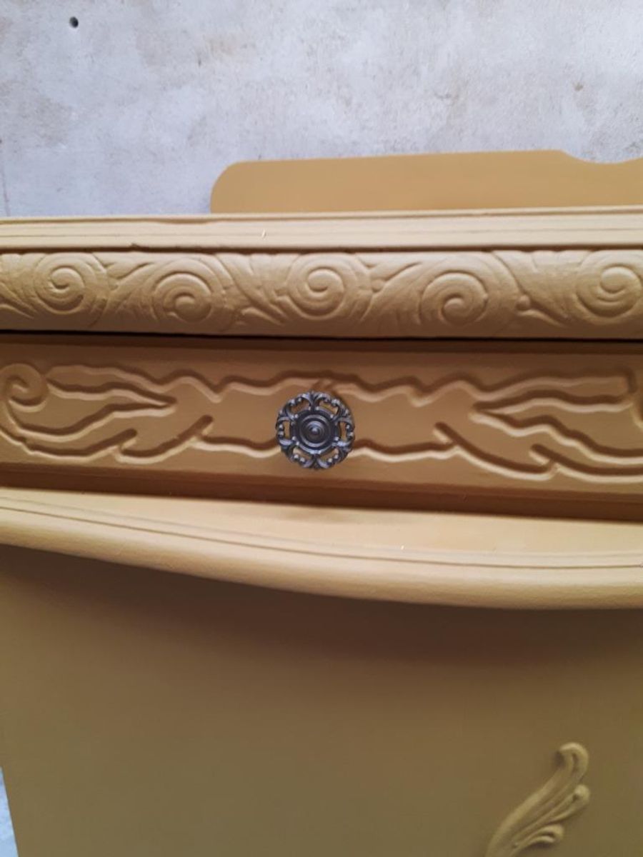 Mosterd Geel Vintage Kastje Dressoir Meubel Vitrine Kast image 10