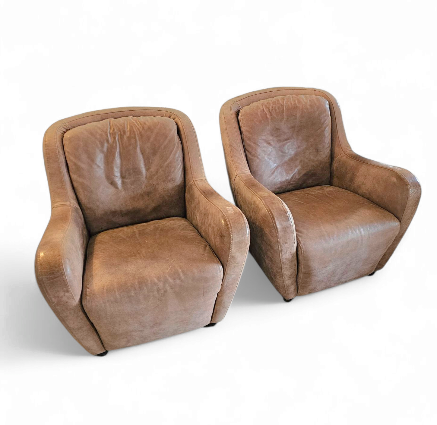 2 X Natuzzi Lounge Chairs / Leather / 1980s image 5