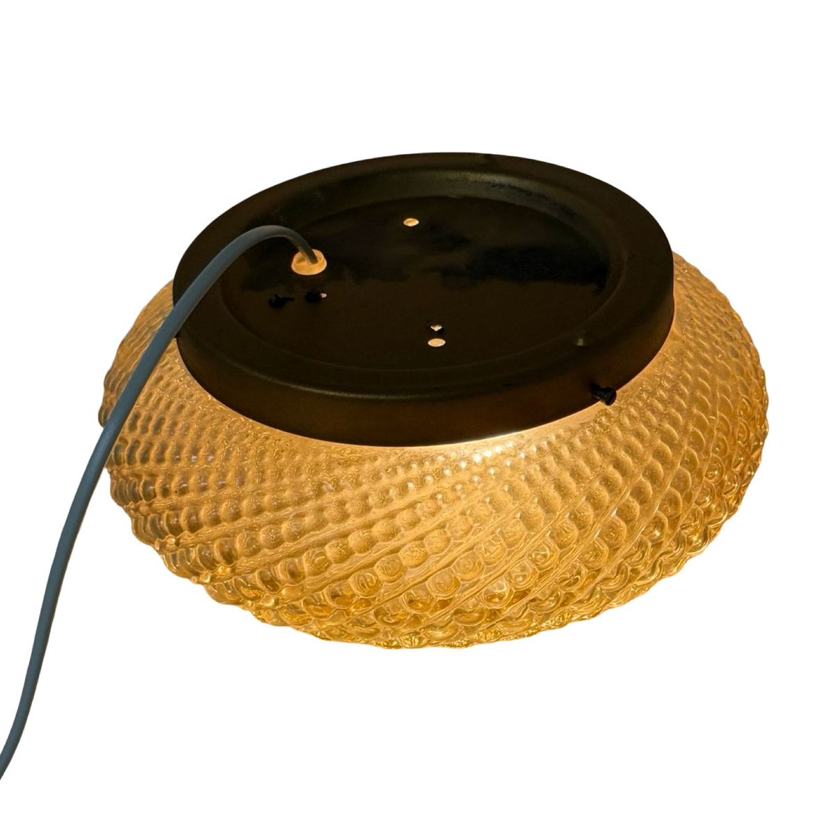 Ceiling Mounted (or Wall Mounted) Lamp With Pressed Glass - Sconce - Midcentury Modern image 3