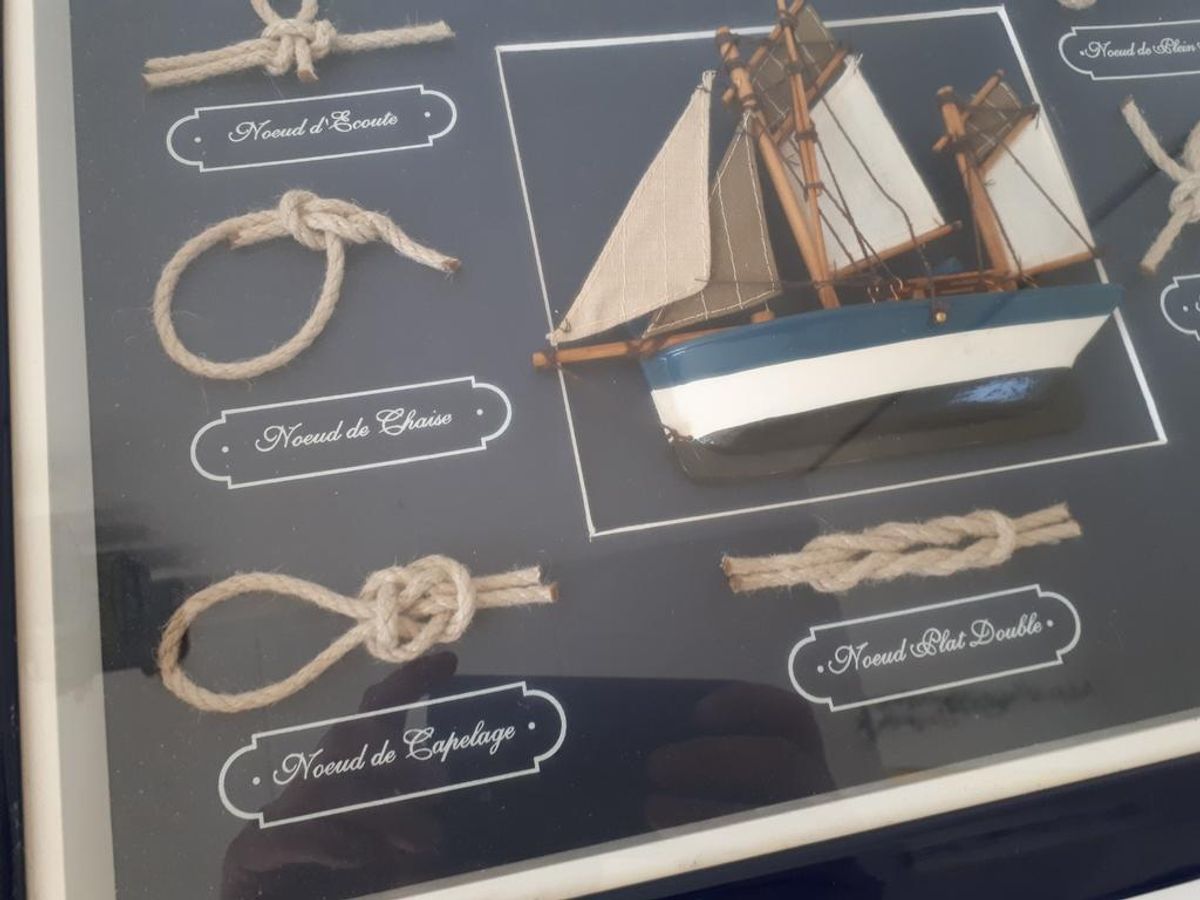 Maritime Boot Knoop Schilderij Vitrine Showkast Wandkast image 3