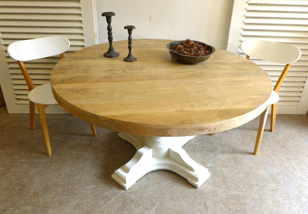 Prachtige Grote Ronde Mango Eettafel 140 Cm image 4