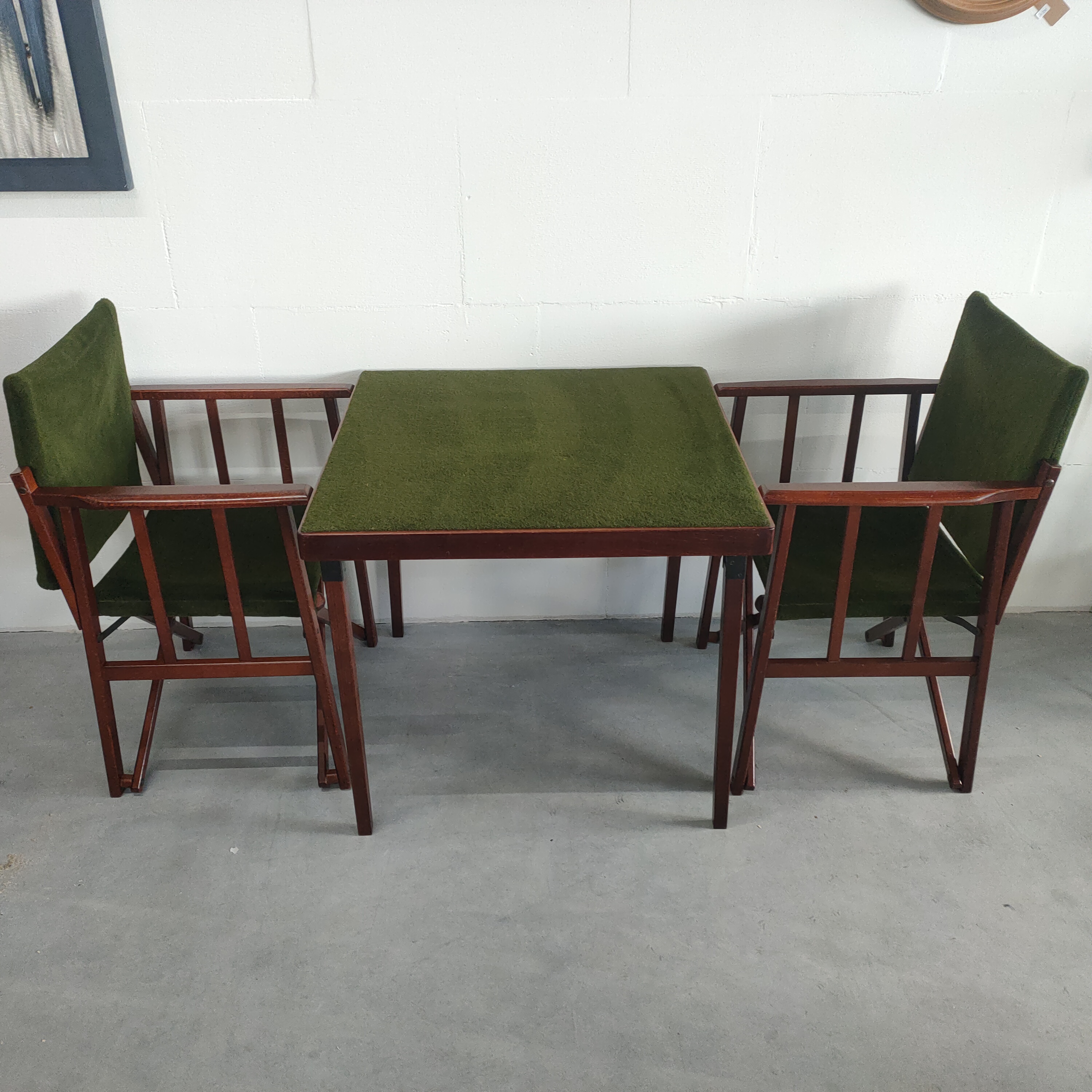 Unieke En Zeldzame Jaren 50 Green Brothers 'foldable' Regisseursstoelen Bridge Tafelset image 15