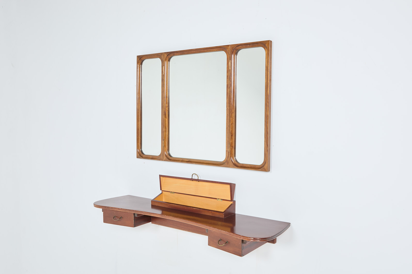 Danish Mid-century Modern Wall Console With Mirror By Frode Holm For Illums Bolighus, 1950’s image 2