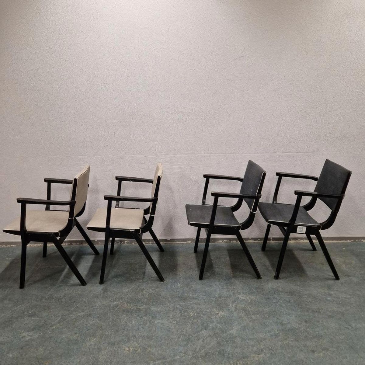 Set Van 4 Vintage Stoelen Stako Eetkamerstoelen Fifties image 4