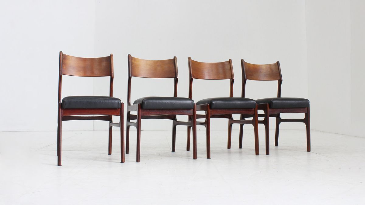 Set Of 4 Vintage Danish Teak Dining Chairs image 3
