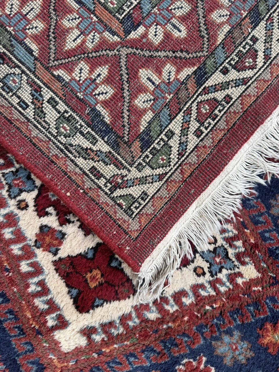 Handgeknoopt Oosters Shiraz Vloerkleed 205X300Cm Perzisch Tapijt Oranje Rood Blauw Wol Handgeknoopt image 4