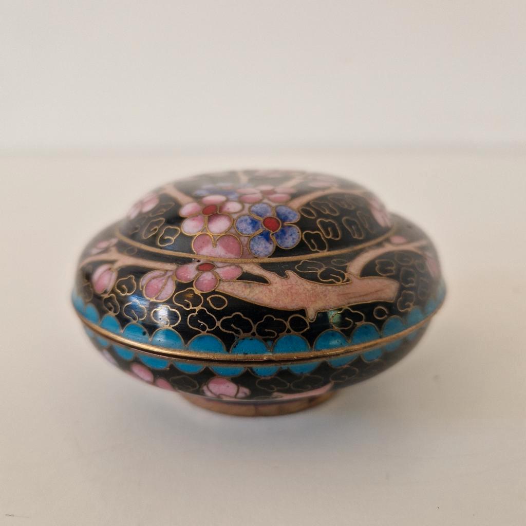 Oud Cloisonné Doosje Dekseldoos Pillendoosje image 4