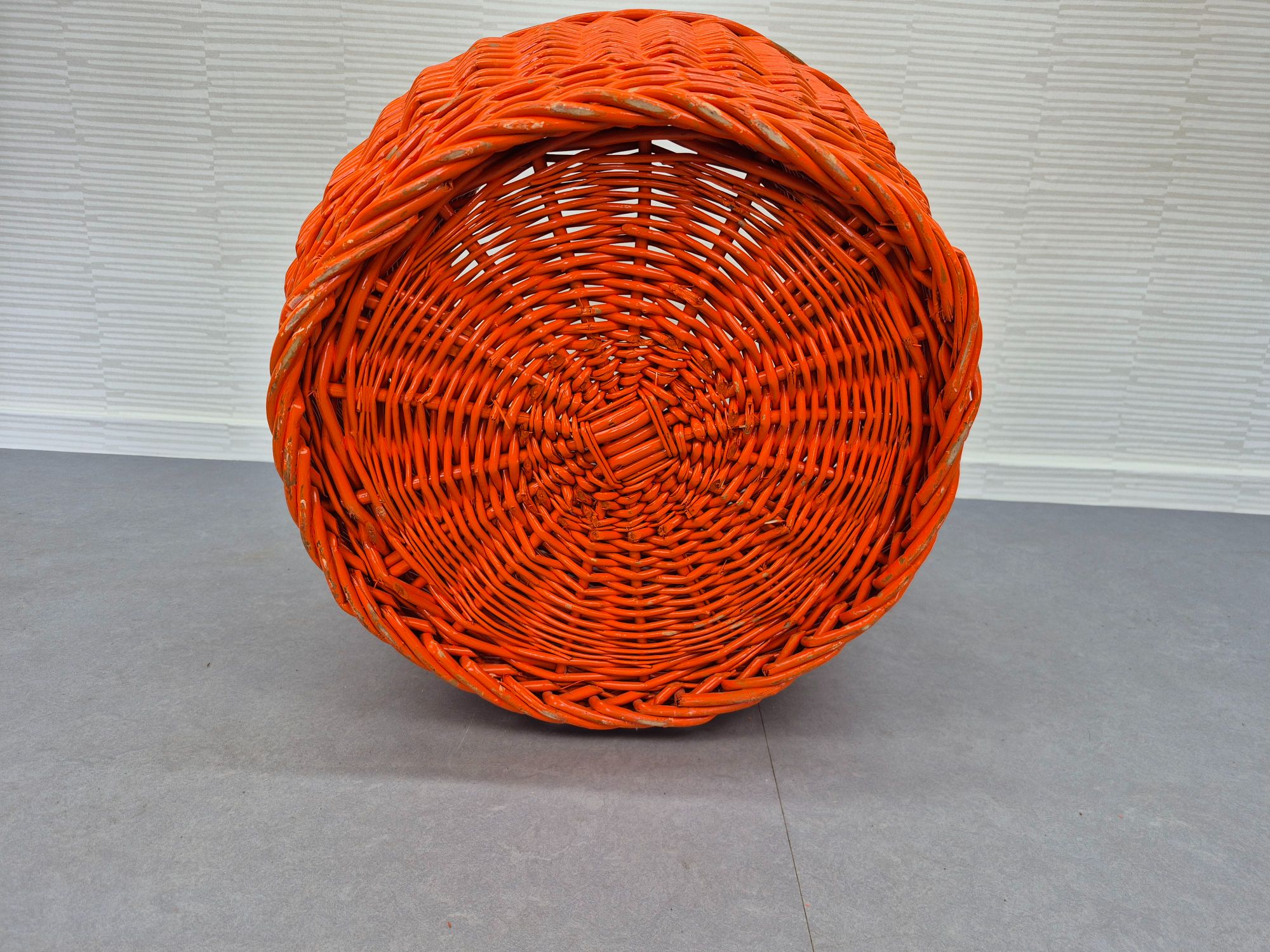 Xxl Oranje Rotan Mand. Vintage Ronde Rieten Opbergmand Etc. image 9