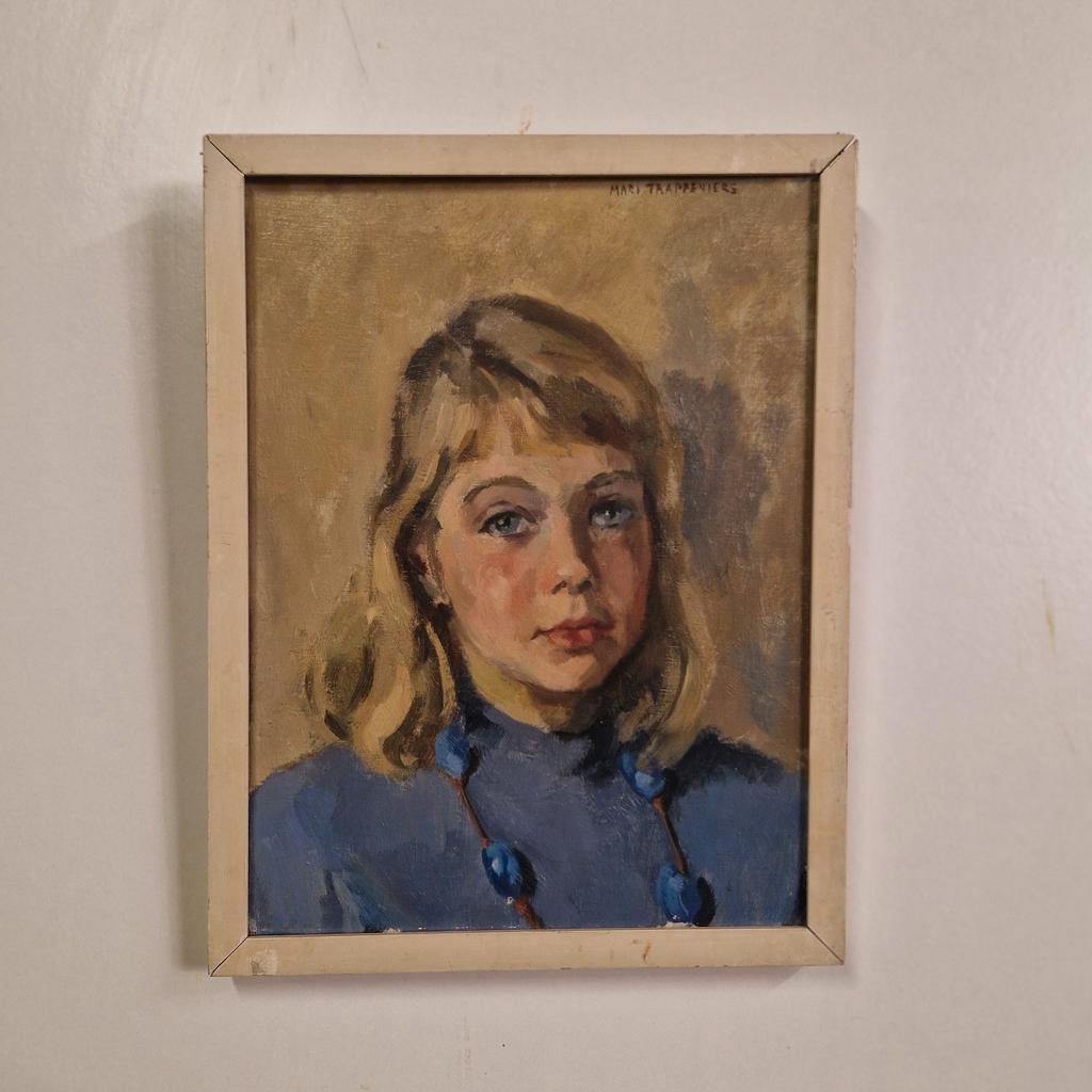 Mari Trappeniers Oud Schilderij Portret Olieverf Op Doek image 16