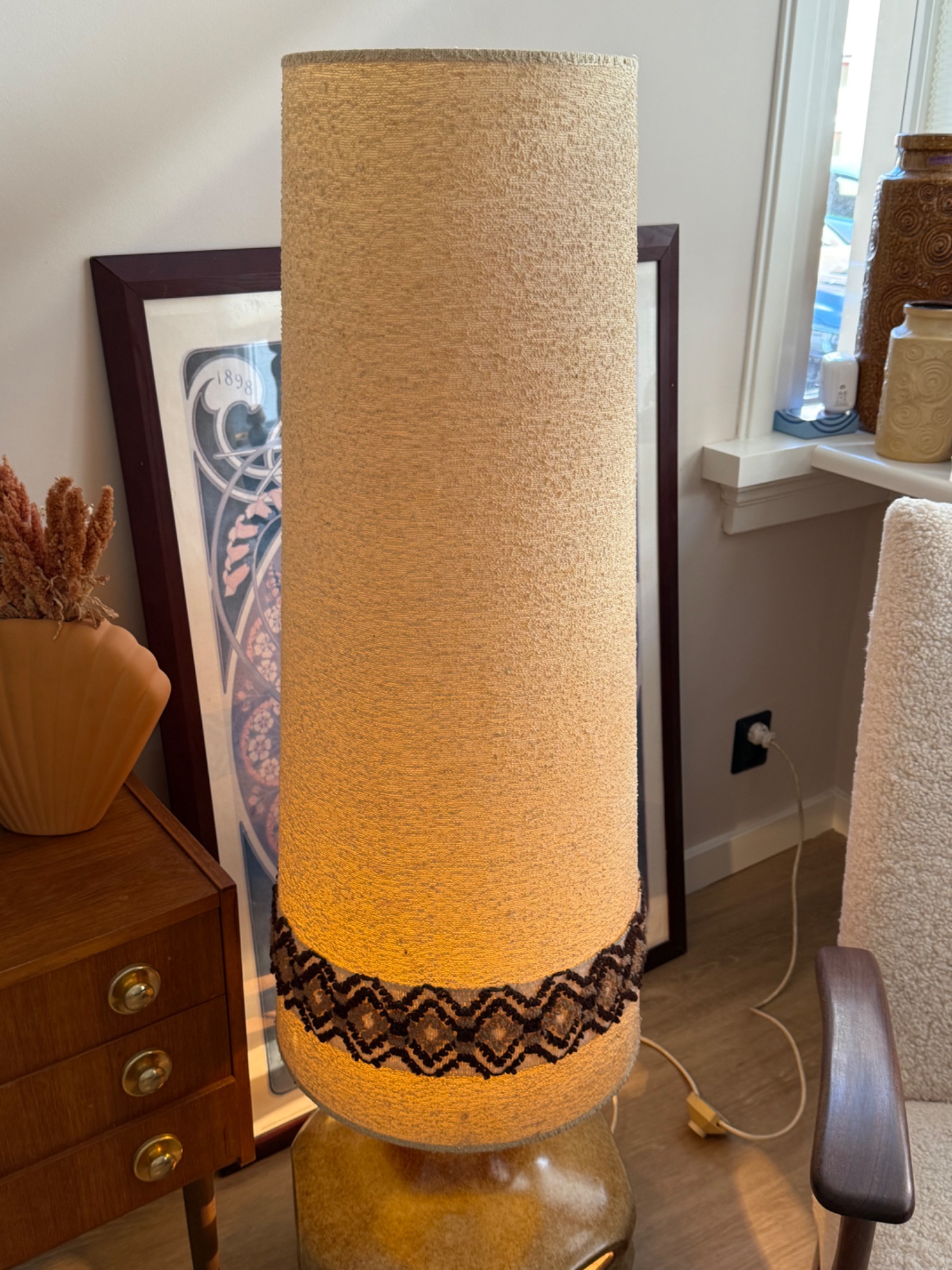 West Germany Vloerlamp Met Originele Kap image 6